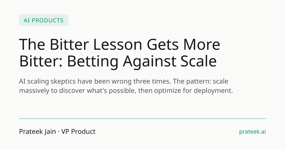 The Bitter Lesson Gets More Bitter: Betting Against Scale - Prateek ...